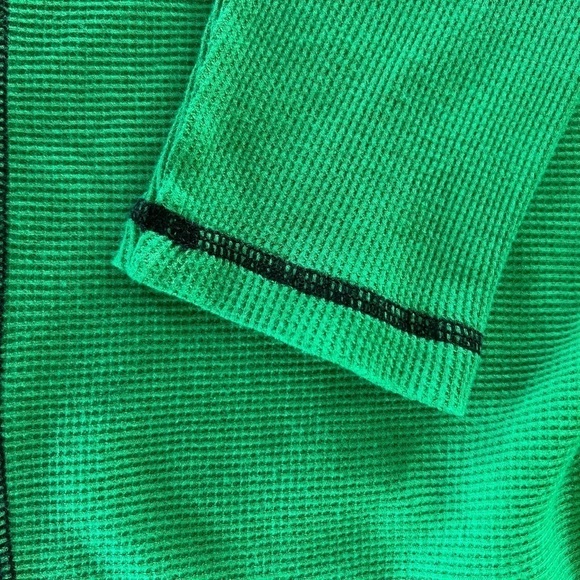 Lauren Ralph Lauren Kelly Green Waffle Weave Quarter Zip High Collar/PL - Picture 9 of 12